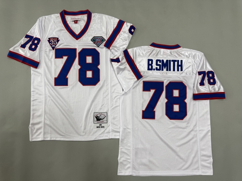Men 2025 Buffalo Bills #78 B.Smith white Throwback Limited NFL Jersey style 001->buffalo bills->NFL Jersey